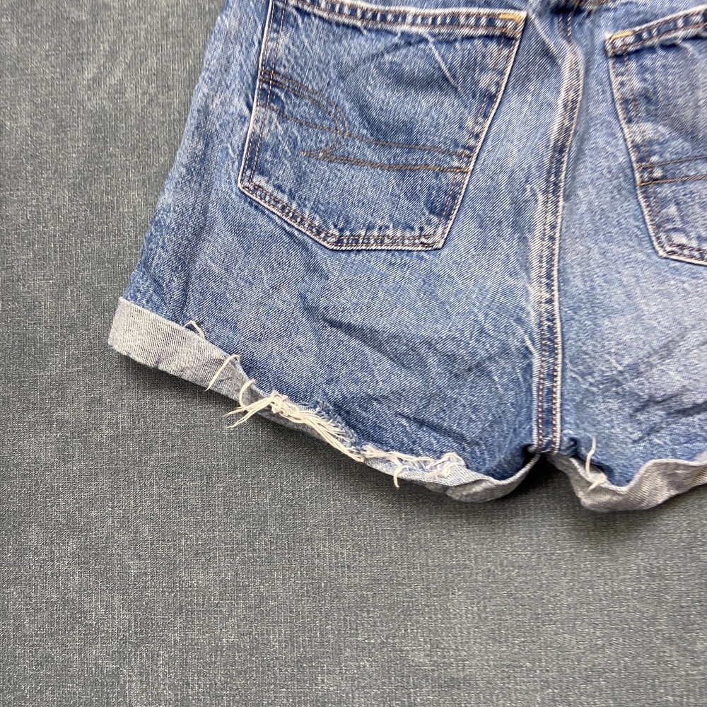 American Eagle Outfitters Denim Shorts Womens 00 Blue Cotton Mid Rise Cuffed Hem - Picture 13 of 16